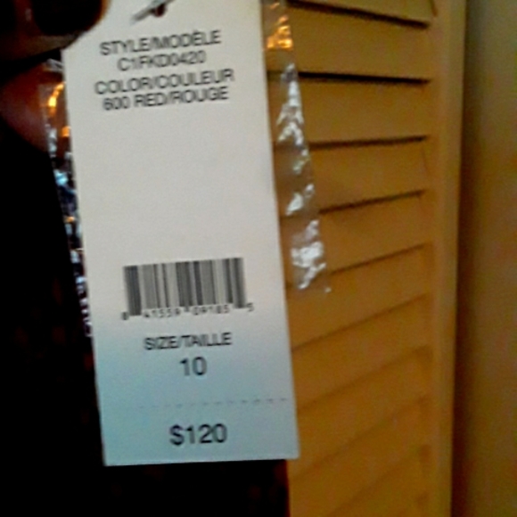 NWT Lord & Taylor Red Houndstooth Patterned Knit Dress Size 10 - Picture 7 of 7